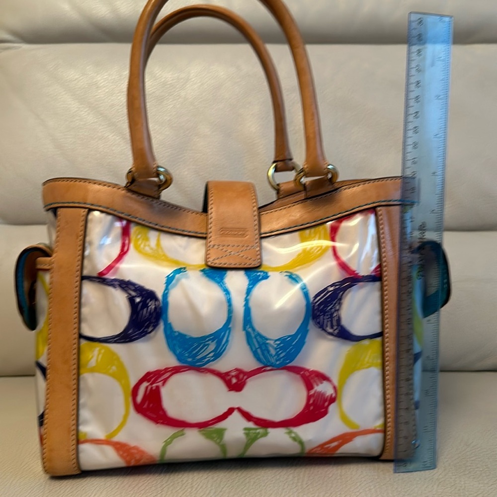 Coach vintage handbag nylon with Leather trimming beautiful condition